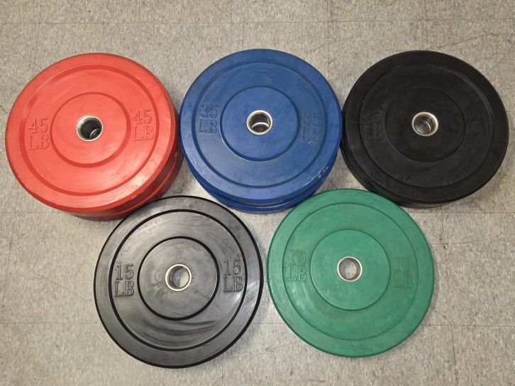 260lb Of Bumper Plates In Good Condition 