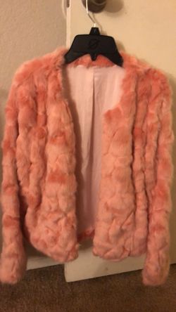 Pink fur coat