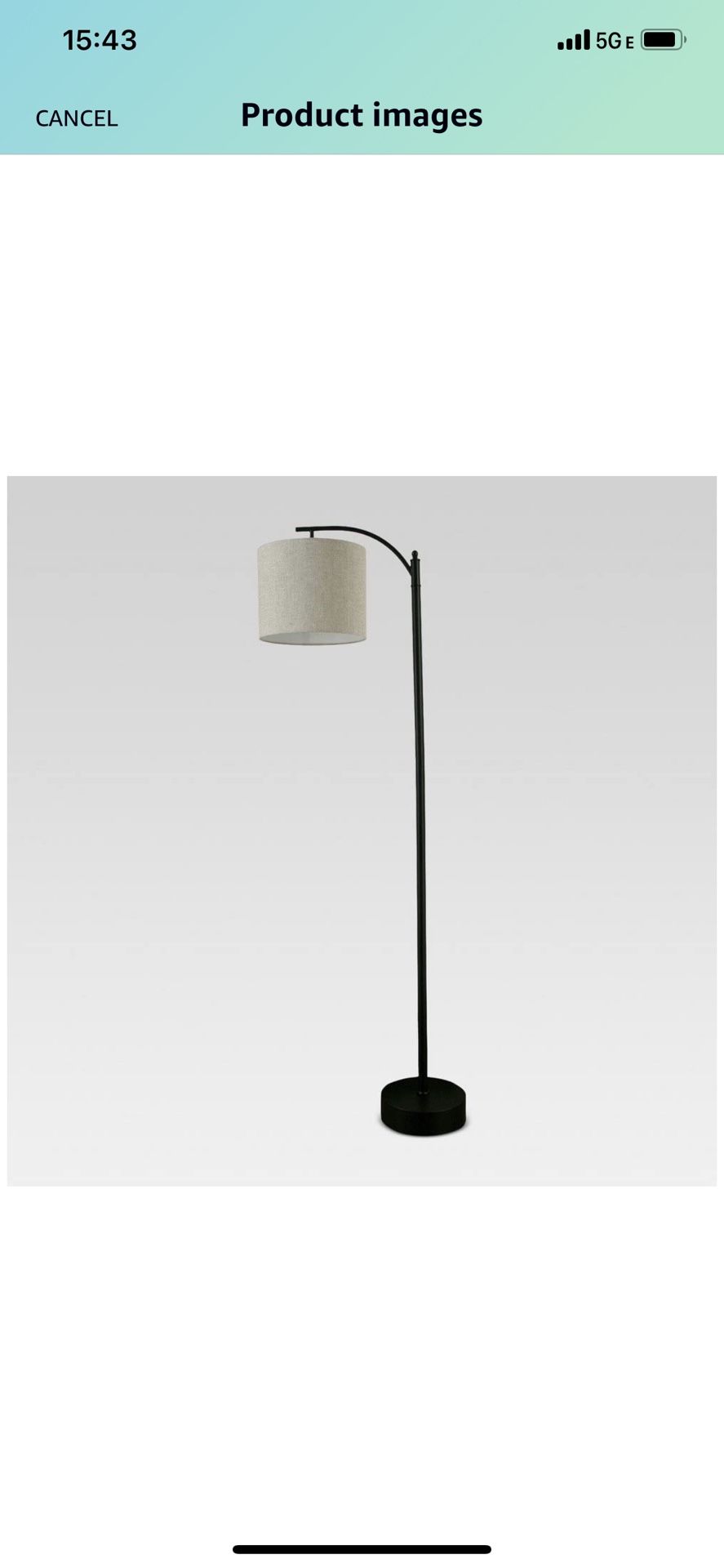 Threshold Black Downbridge Floor Lamp with Tan Shade