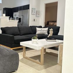 BLACK BOUCLE MEDIUM SIZE SECTIONAL 🖤🖤