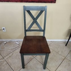 New!(2) Wooden Hunter Green Back Chairs