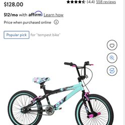 Kent Girls 20" Bike black and aqua 
