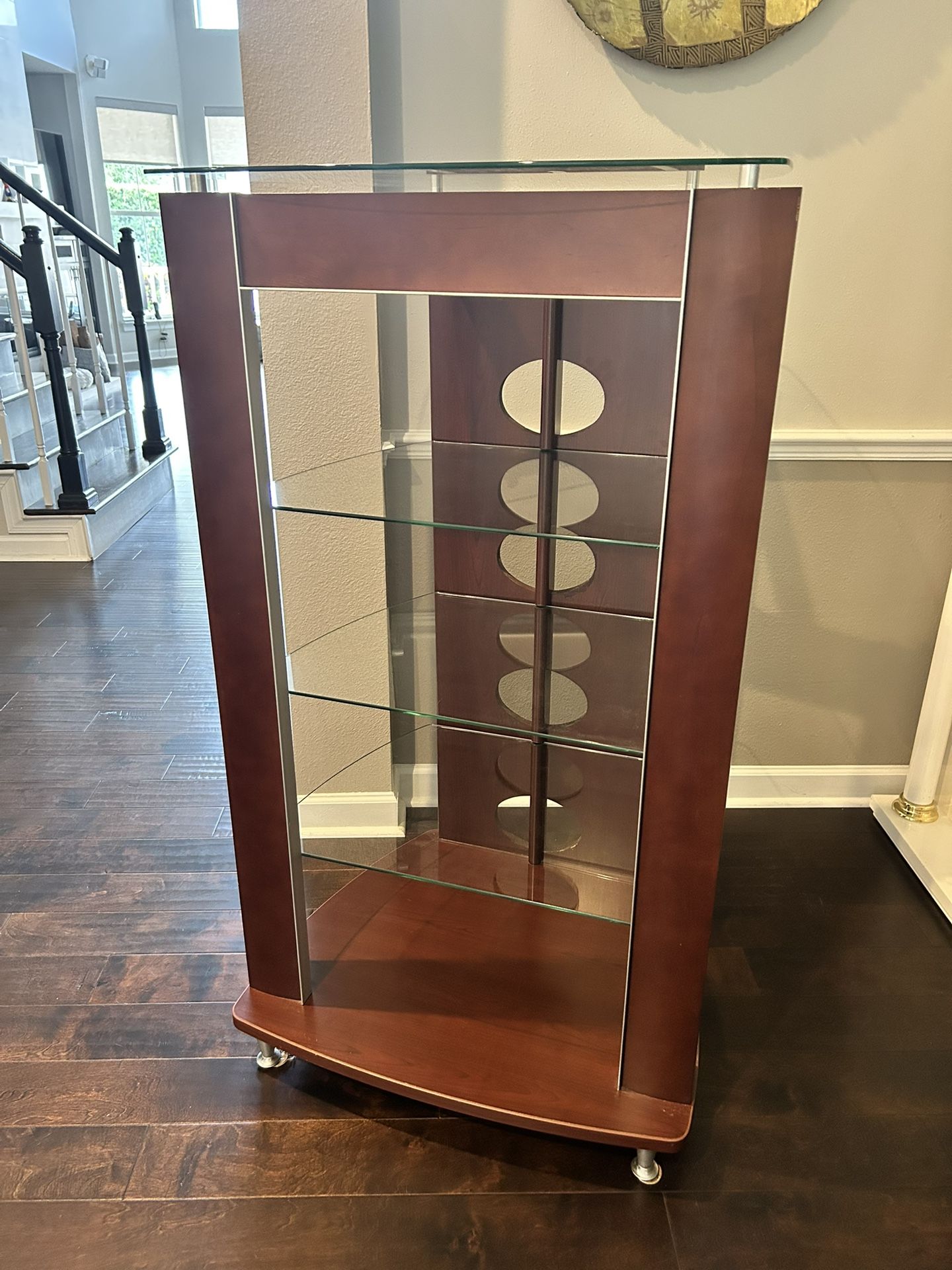 Shelving Unit/Media Center with Glass Shelves