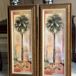 2 Palm Picture Frames 