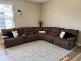 leather electric reclining sectional