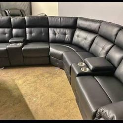 BLACK POWER BRAND NEW RECLINING SECTIONAL SAME DAY DELIVERY 