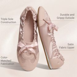 VIVAIA Round-Toe Satin Sneakerina (Yanka)