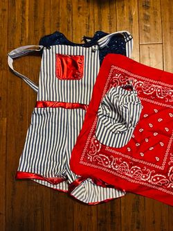 Girls Dance Patriotic Costume Set with Bandana