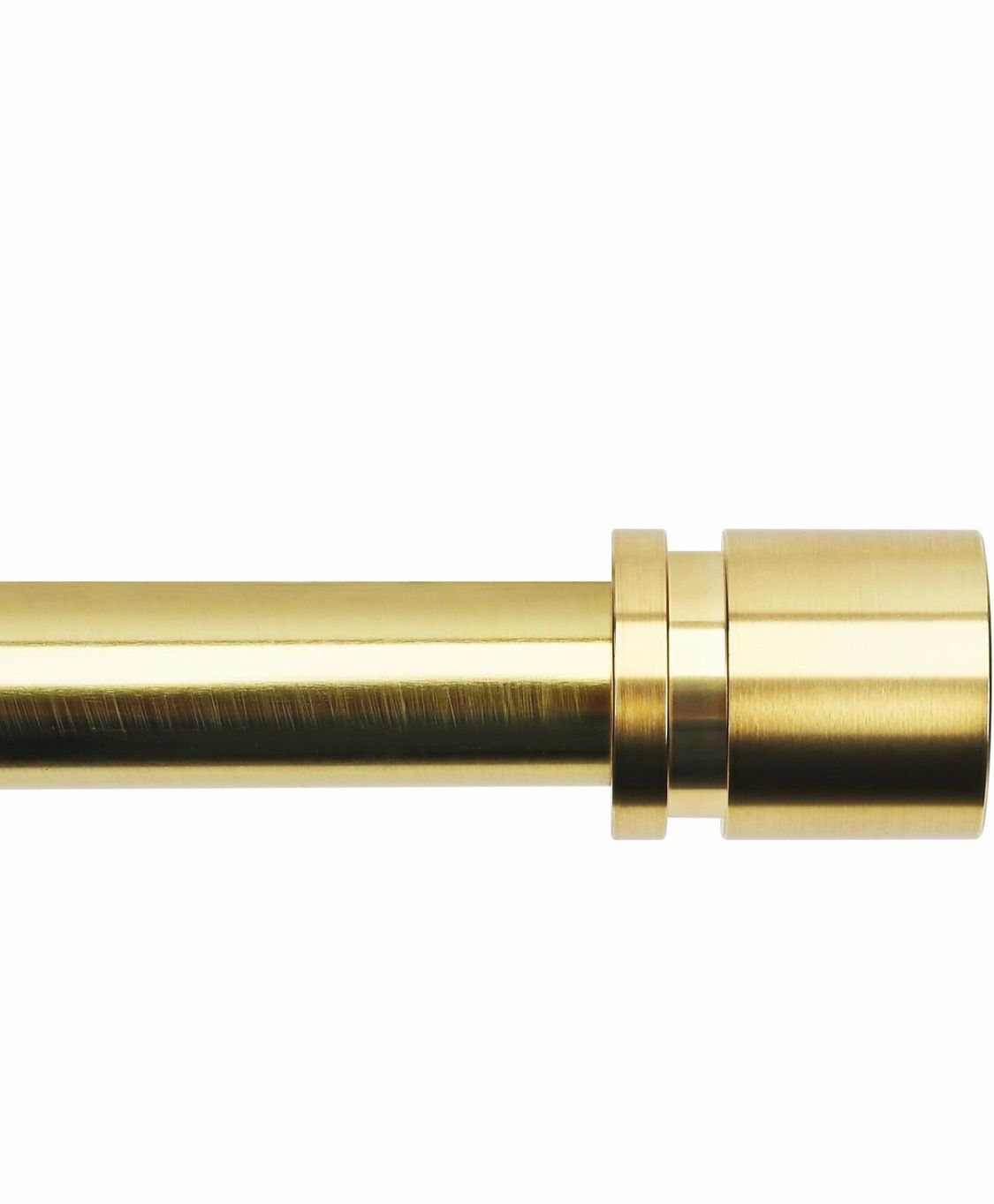 Gold Metal Curtain Rod & Finials Set, Adjustable Brackets, Modern Hardware