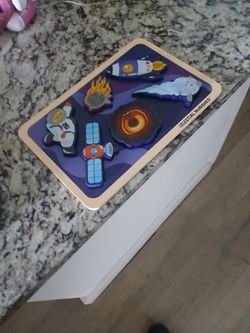 Space puzzle$5/Dino mask$15/ vehicle builder$10