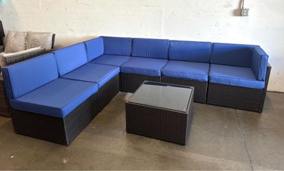 Sale🎈Brand New 7 PCs Outdoor Patio Furniture Sets Wicker Sofa Sectional Furniture Set