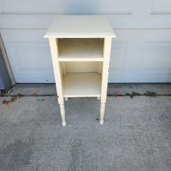 Antique Small Oak Night Stand Painted 14" X13" X 28" High.