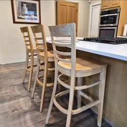 3 High Quality Wood Bar Stools