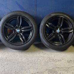 Bmw rims and tires size 19 . 5x120 bolt pattern in great condition.