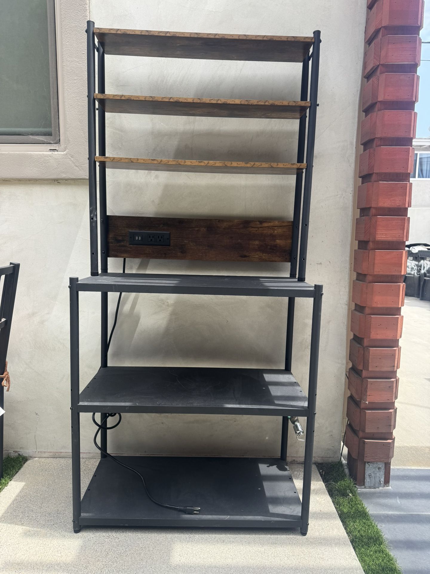 Shelves With Power Strip, USB Ports