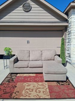 Beige chaise Sectional Couch- Free Delivery