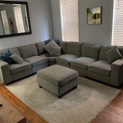 Samual Upholstered L-Shaped Sectional w/ottoman Big Couch