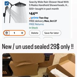 Wide Rain Shower Head With 5 Modes Handheld Showerheads, High Pressure Showerhead Combo with Extension Arm for Bathroom Accessories, Adjustable Shower