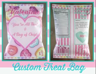 Custom Valentine Treat Bags - Birthday & Other Themes Available