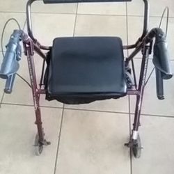 Walker Good Condition Looks Good Brakes And Brakes Wheel Brakes Lock To Sit Down On It Folds As Compartment. Many Other Items Also Available For Sale 