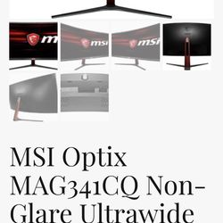 Msi Optix 34” Wide Screen Gaming Monitor 120hz