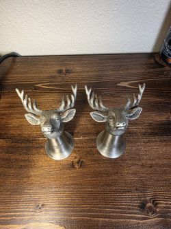 Pair Of Vintage Jagermeister Pewter Dear Head Shot Glasses,   $30