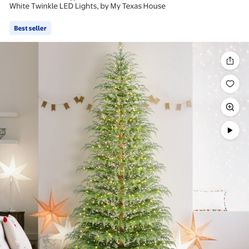 9' Pre-Lit Green Cypress Artificial Christmas Tree with 600 Warm White Twinkle LED Lights, by My Texas House Retails For $250 Out The Door Everywhere 