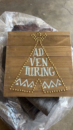 Wood art work of teepee