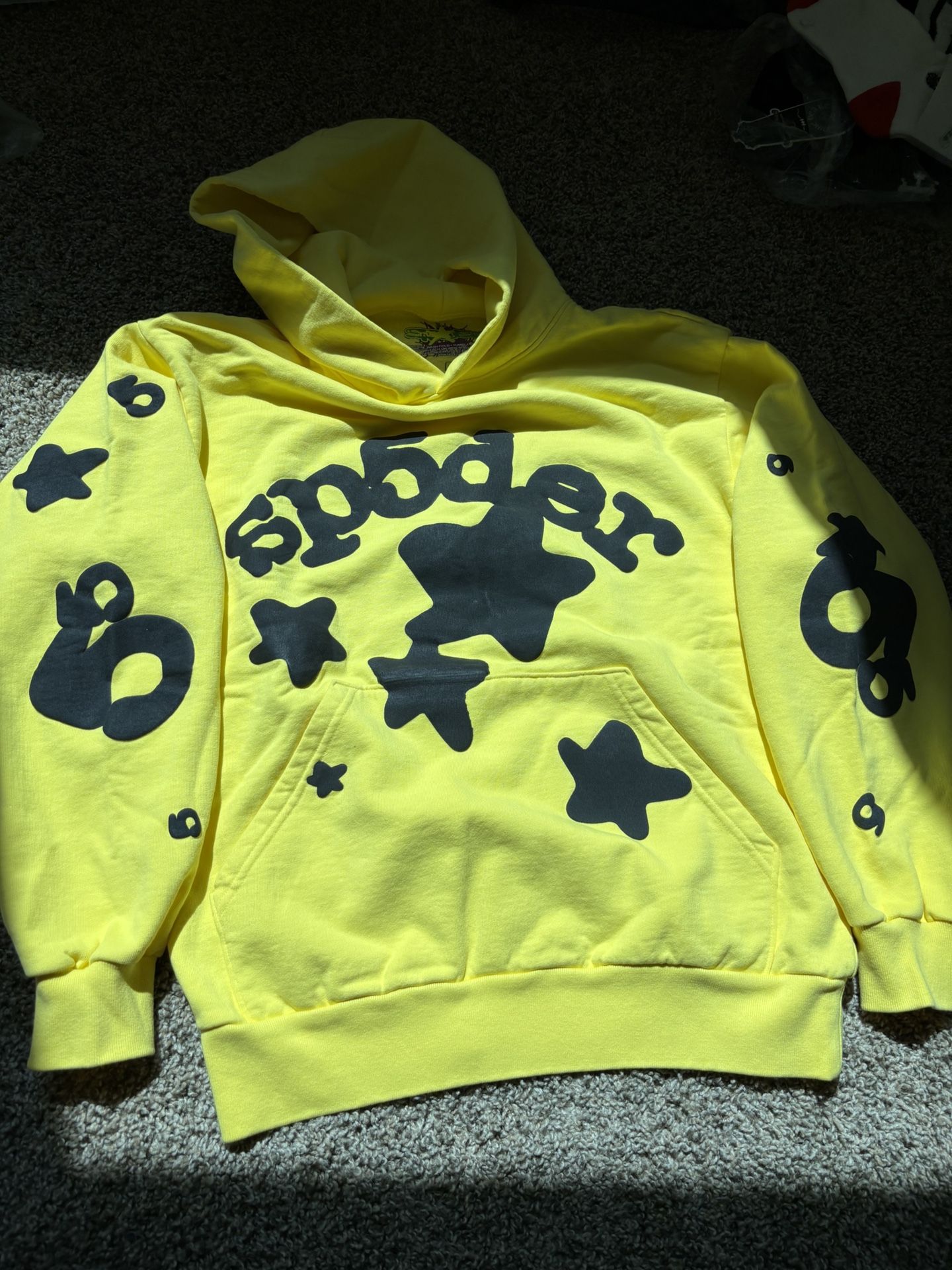 Sp5der Yellow Hoodie Size Small