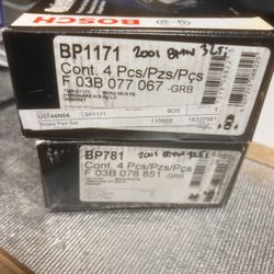 New. Bosch Quietcast Brake pads for BMW E46 325i