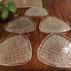 Vintage Unique Crystal Plates set 5