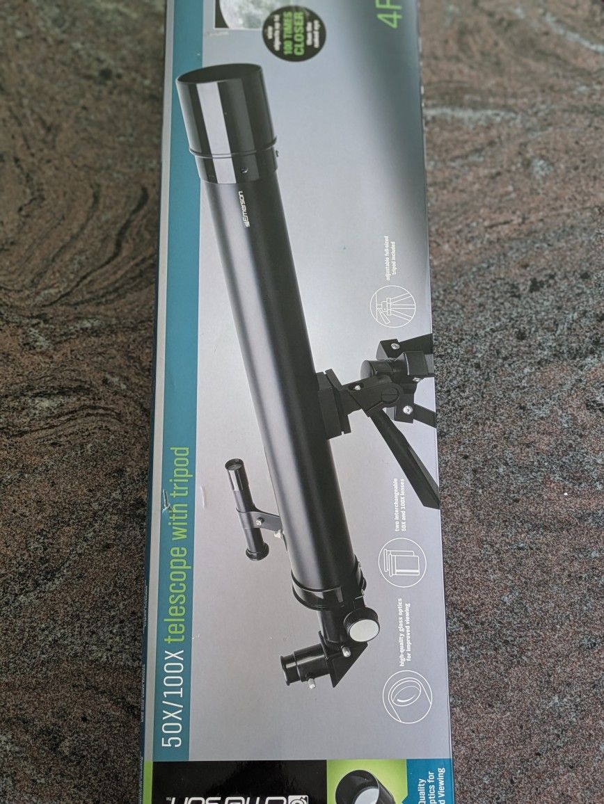 Emerson 50x/100x Telescope with 4 Feet Tripod