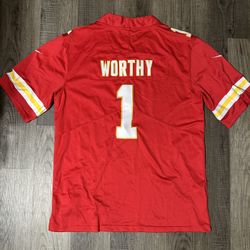Men’s Xavier Worthy #1 Kansas City Chiefs Jersey  Size M