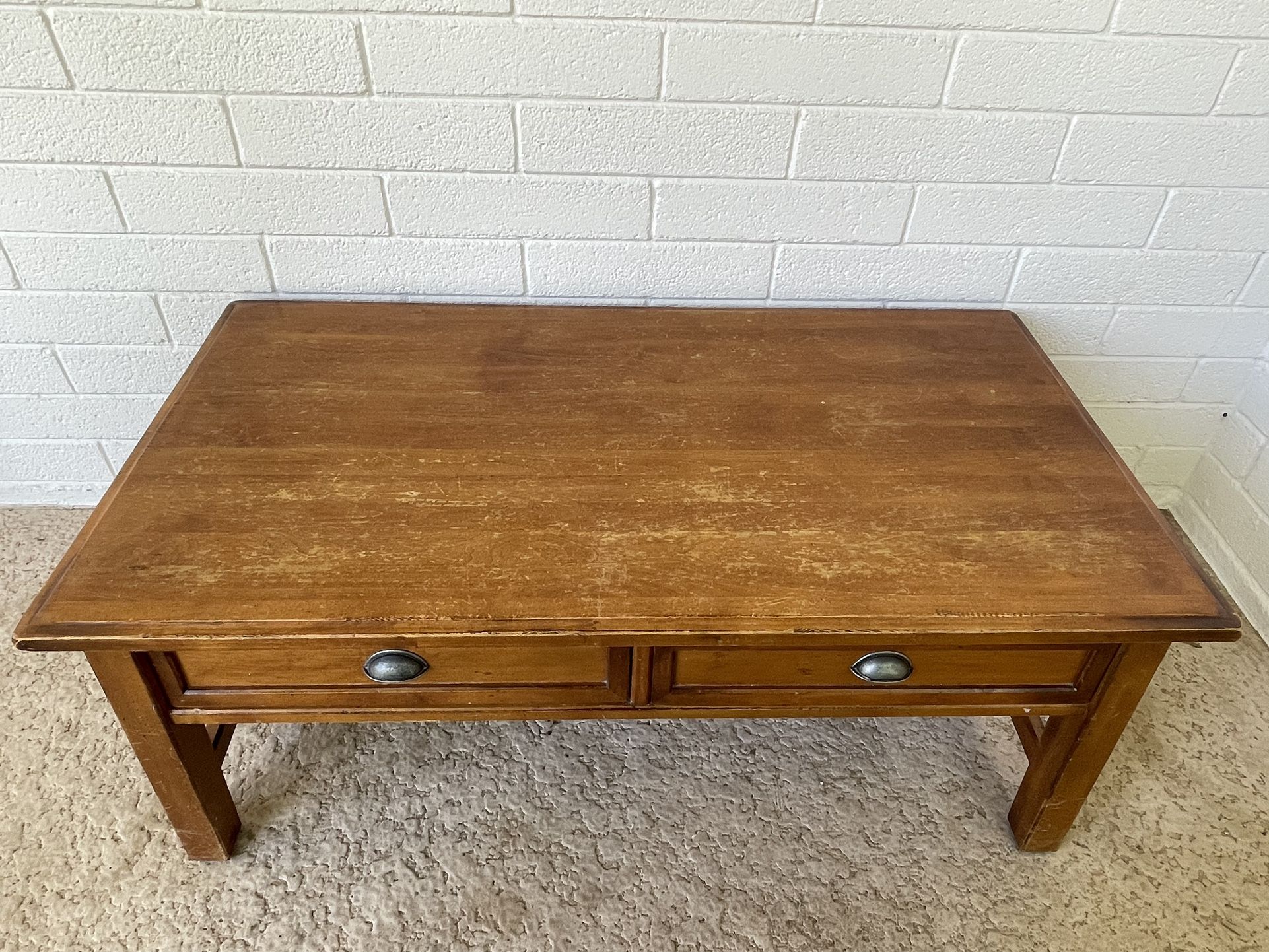 Wood Storage Coffee Table - Honey Oak 51W x 27Dx 19H