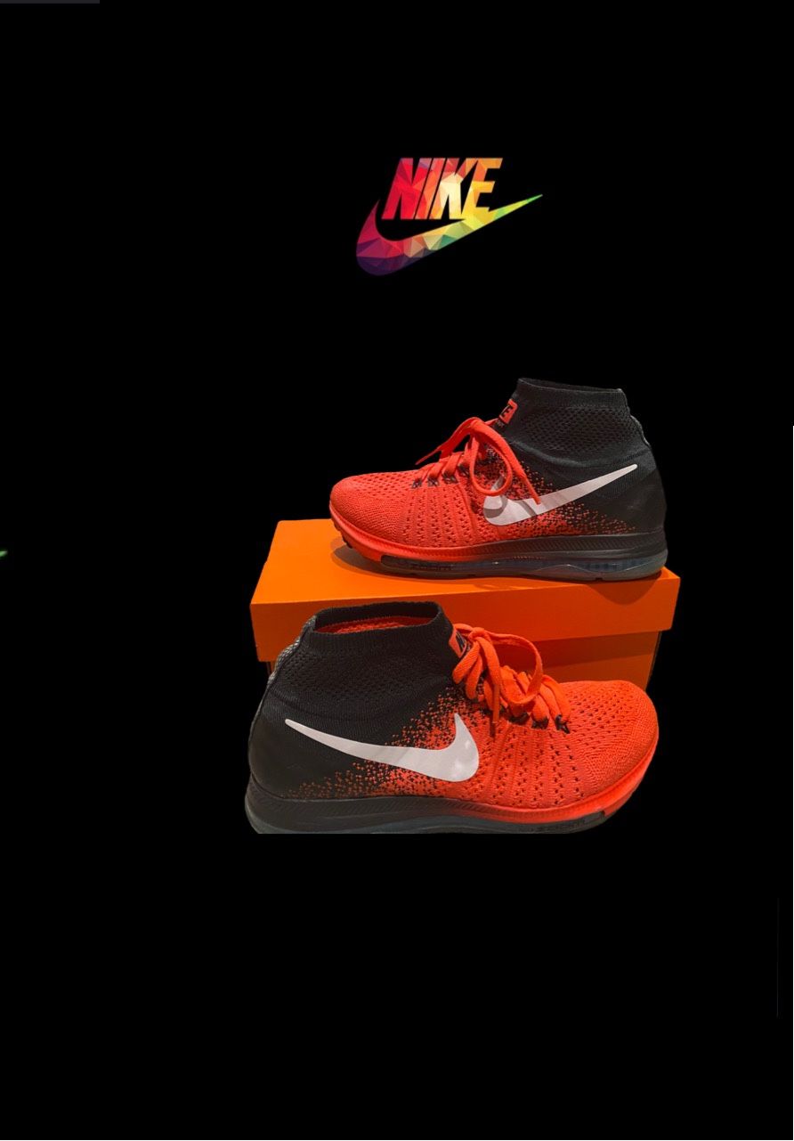 Nike Zoom All Out Flyknit 845361-600 Hot Punch/White Women's Sneakers Sz 7