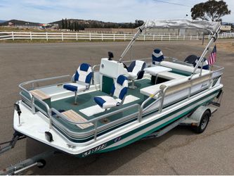 1993 Godfrey Hurricane 226 FunDeck Deck Boat With 2018 Tohatsu 115