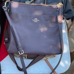 Brown Leather Coach Messenger Bag