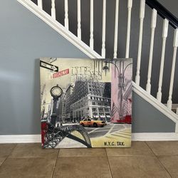 Art deco decor, New York City canvas 31 1/2 x 31 1/2