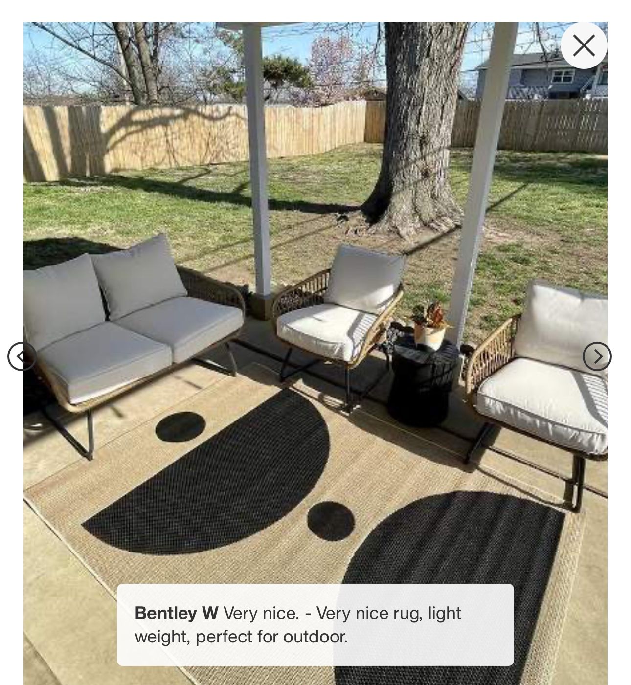 Grace Half Circle Rectangular Woven Indoor Outdoor Area Rug