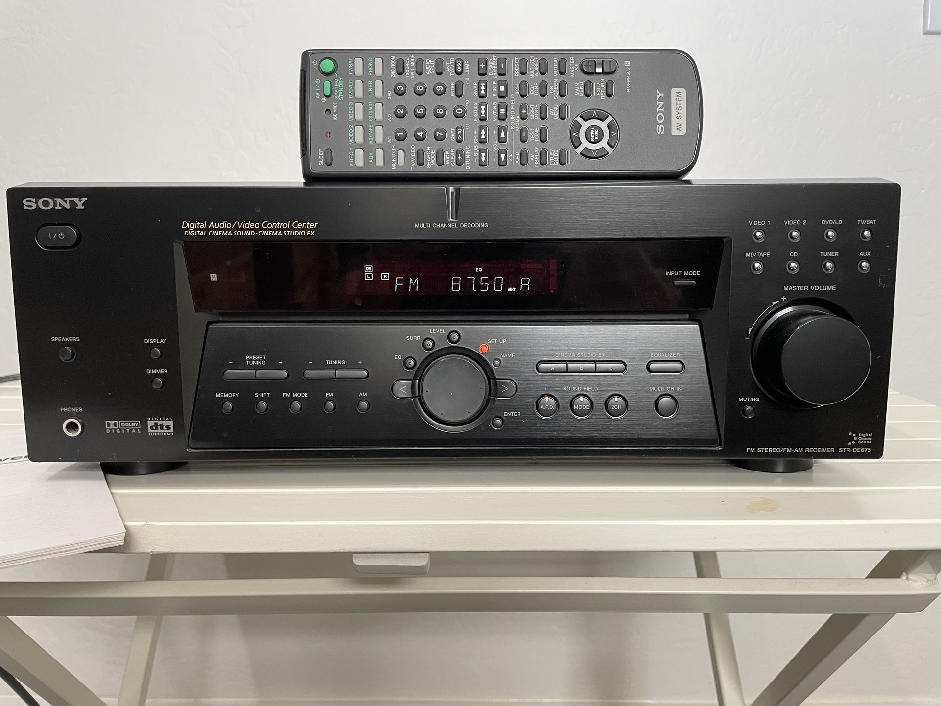 Sony Home Theater Receiver With Remote STR-DE675