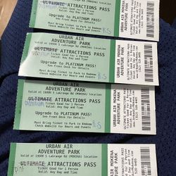 4 Platinum Tickets To Urban Air Adventure Park In Mokena IL