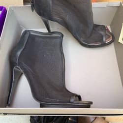 BCBG Black Mesh Heels