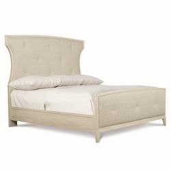 East Hampton Cerused Linen King Panel Bed