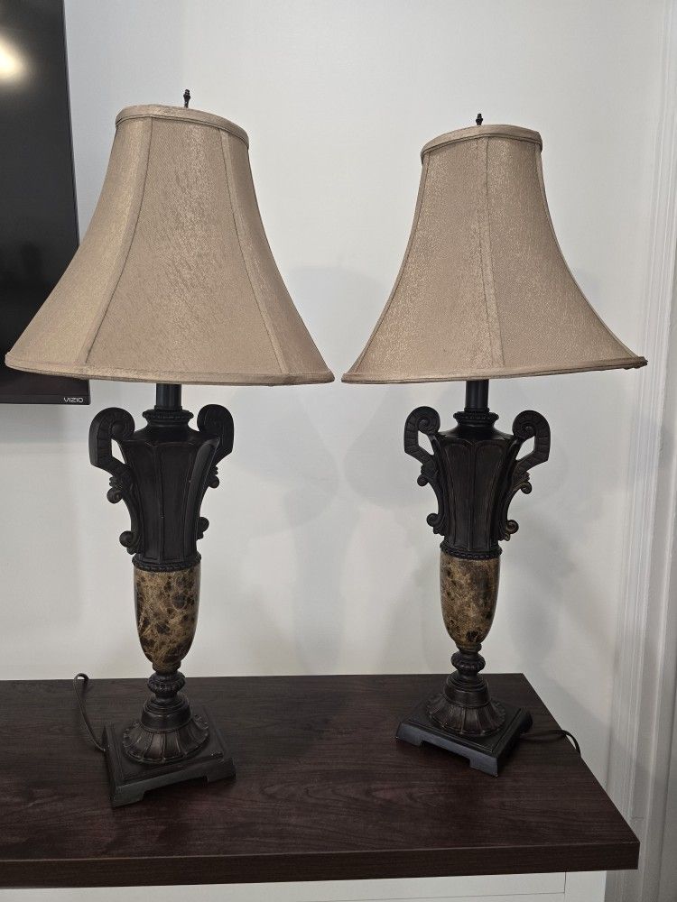 Table lamps for bedroom set.
