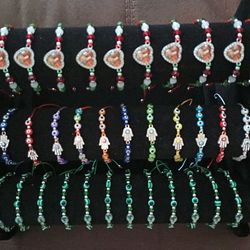 Hand Made Virgin de Guadalupe protection bracelet 📿, Evil Eye Protection bracelet 🧿,  San Judas Tadeo protection bracelet 💚