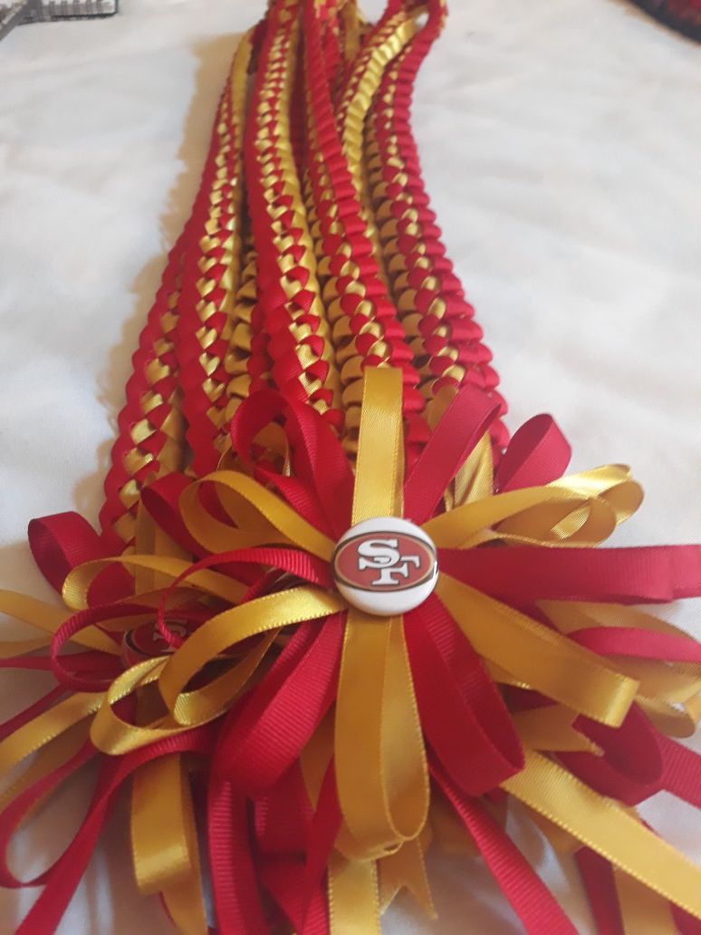 $8 NFL SF 49ers Single Weave Ribbon Lei