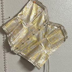 White& Yellow XL Elegant Corset