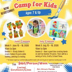 SUMMER ART CAMPS - ART ATTACK FLORIDA