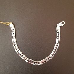 14k White Gold Men's Tiger Eye Bracelet