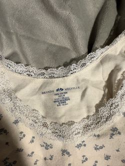 Brandy Melville Floral Lace Trim Top